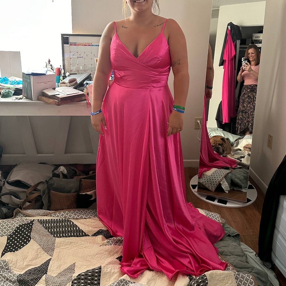 Hot Pink Bridesmaids Dress